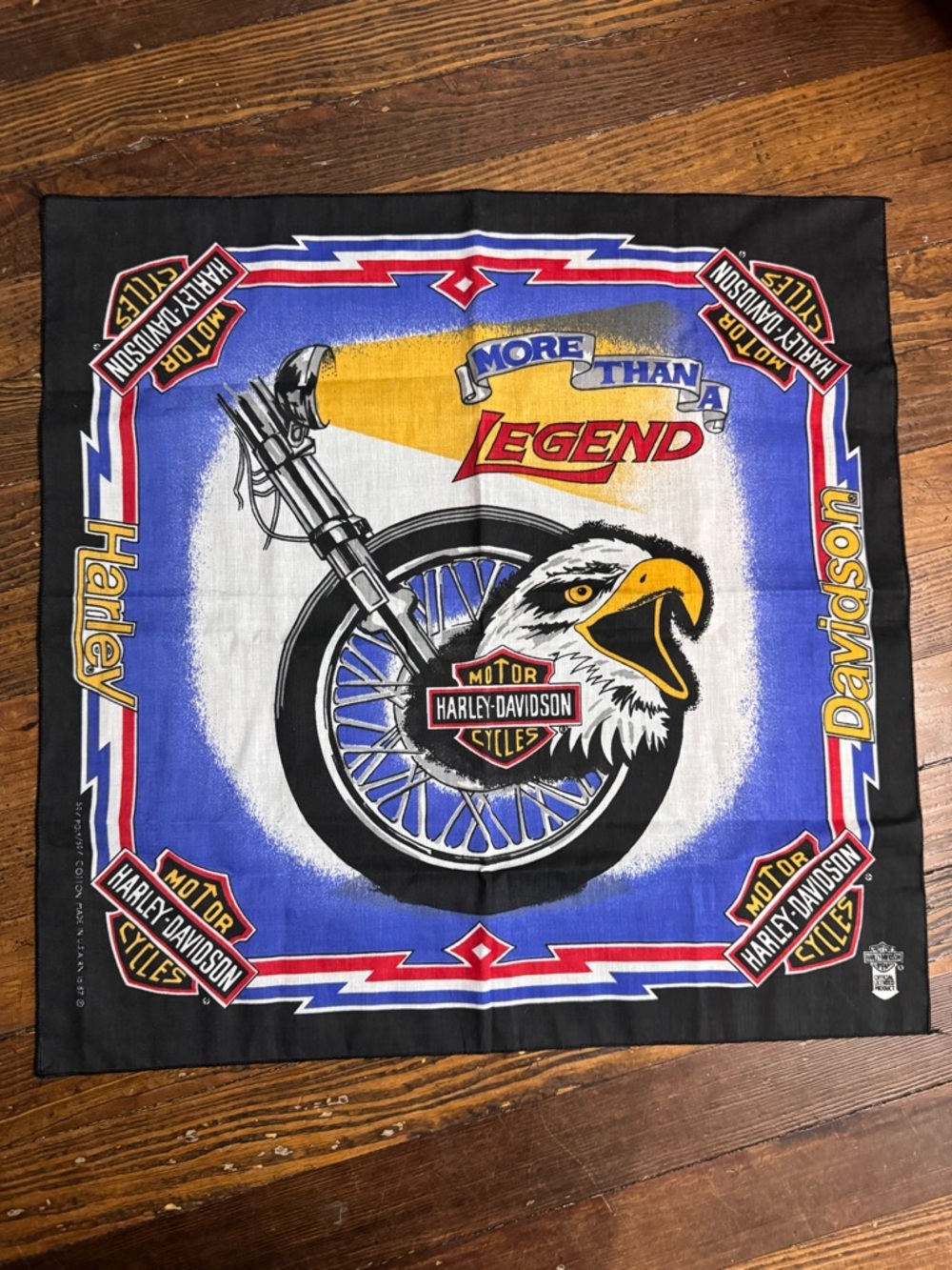Harley-Davidson 'More Than Legend' Eagle Motorcycle Bandana - Blue/Black/Yellow